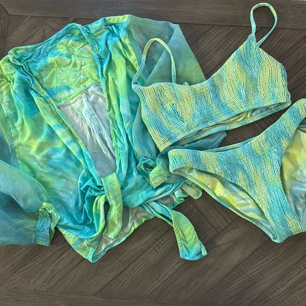 Peixoto Bikini Set and Cover Up Top